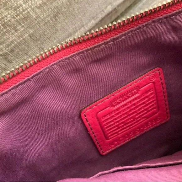 Coach Fuchsia Leather Shoulder Bag - Picture 3 of 3
